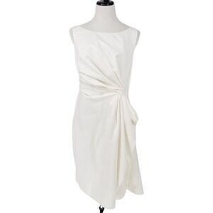 Les Hommes Femme Ivory Draped Knot Waist Dress EU 46 Minimalist Designer